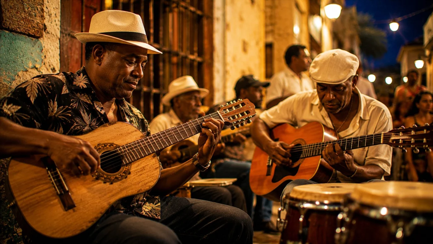 Guitare et trés dans le changüí et le son montuno