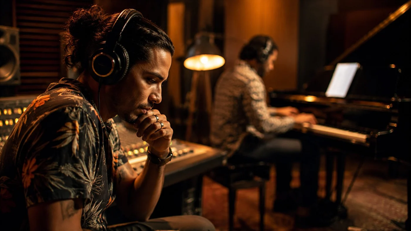Danseur au casque, écoute active du montuno piano