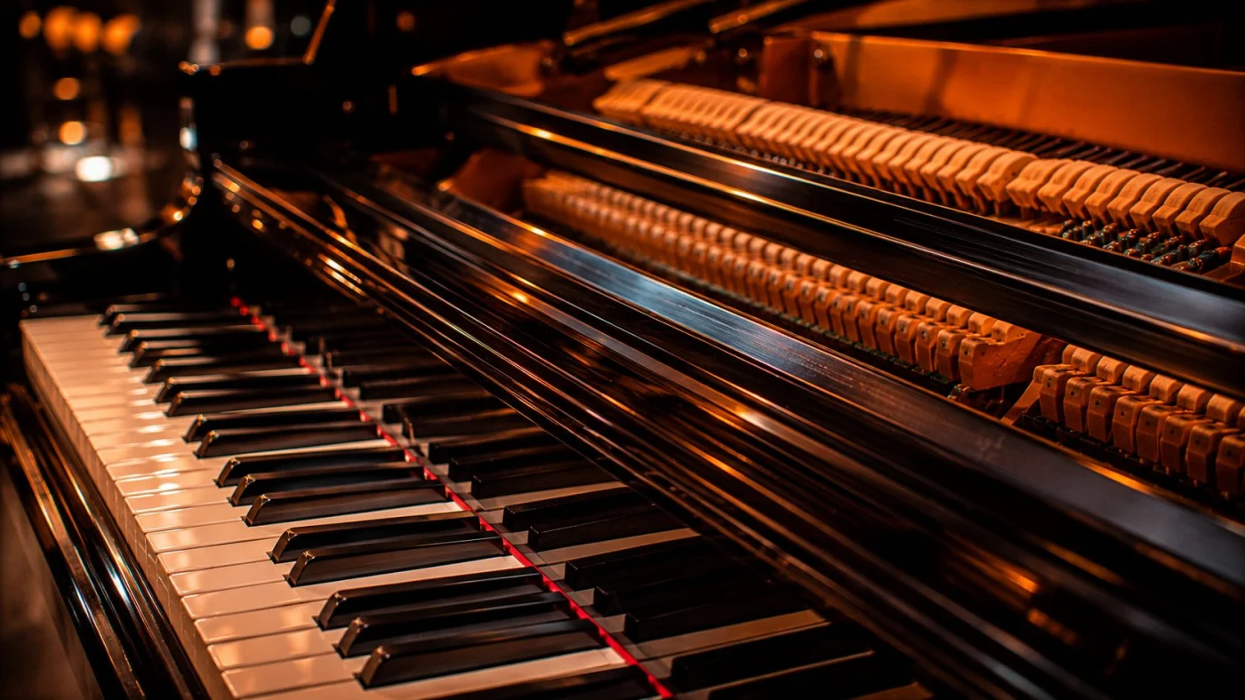 Piano acoustique ou électrique, attaque des notes en salsa
