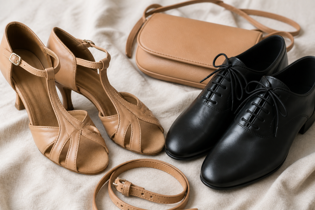 Chaussures et accessoires de danse sociale — illustration générée pour la démonstration